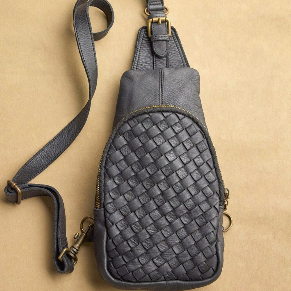 Sundance Woven Marlowe Bag Leather Black Color